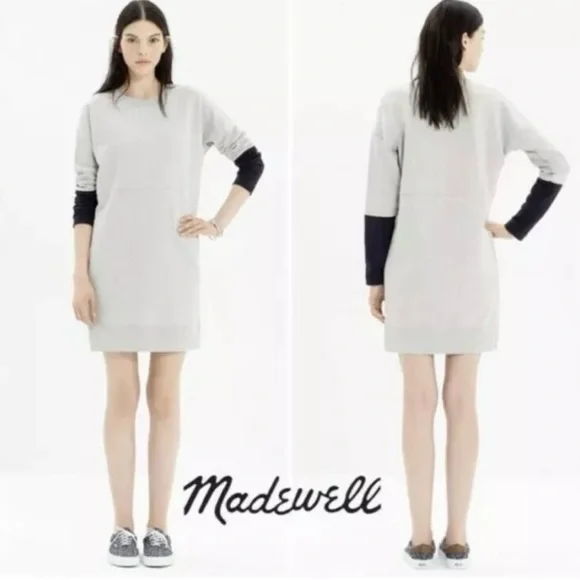 Madewell Jumpstart Oversize Sweatshirt Dress size Medium Armpit - Picture 3 of 12